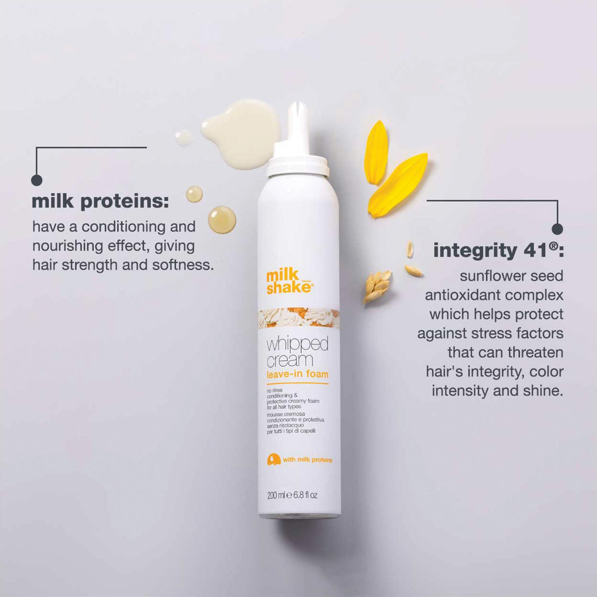 milk_shake applying foam to hair for detangling and smoothing