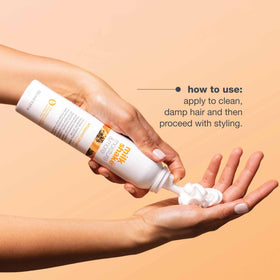 milk_shake product staged on bathroom shelf conveying salon-quality self-care