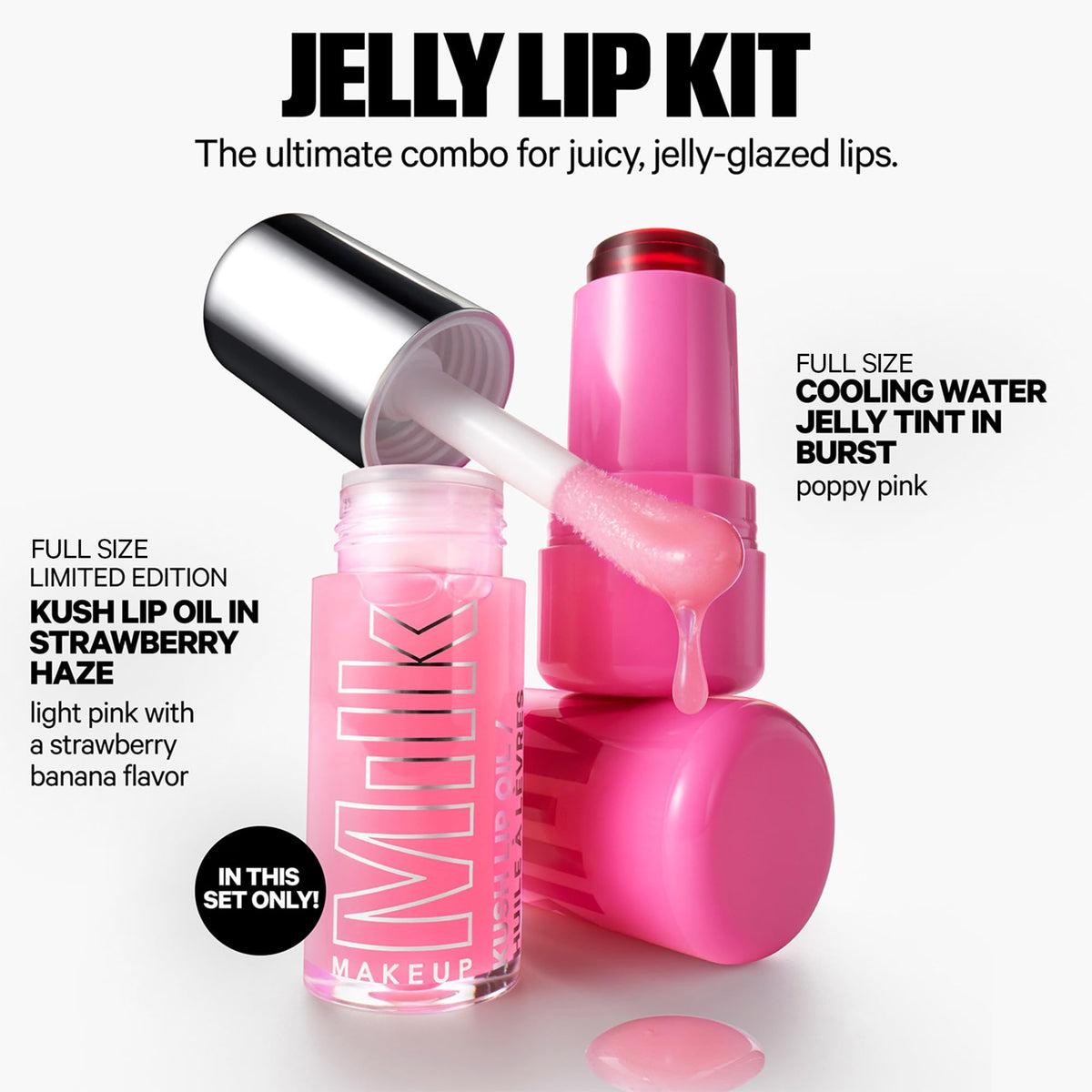 Milk Makeup KUSH Lip Oil front view highlighting glossy hydration benefit