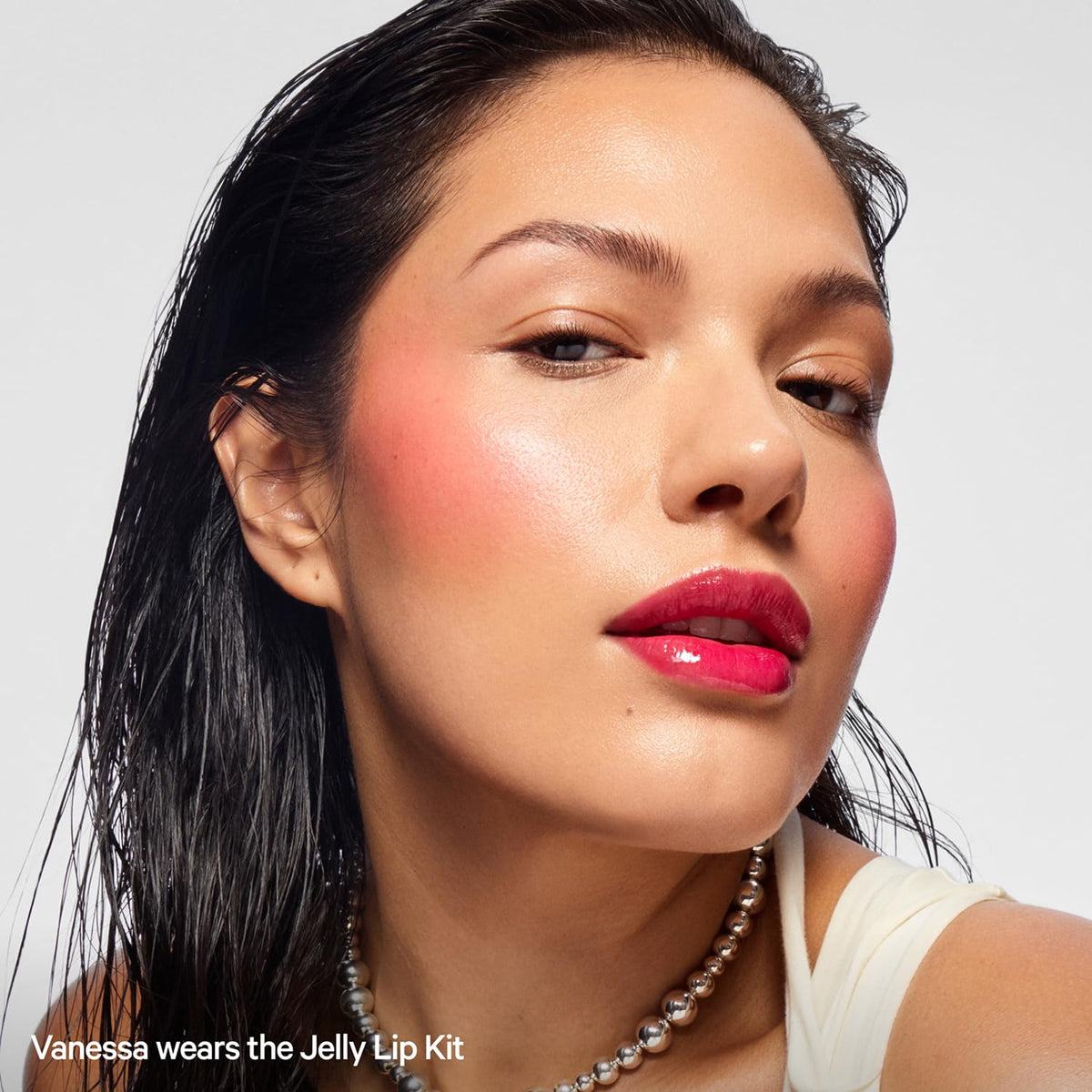 Milk Makeup lips before and after showing tint plus oil enhanced shine