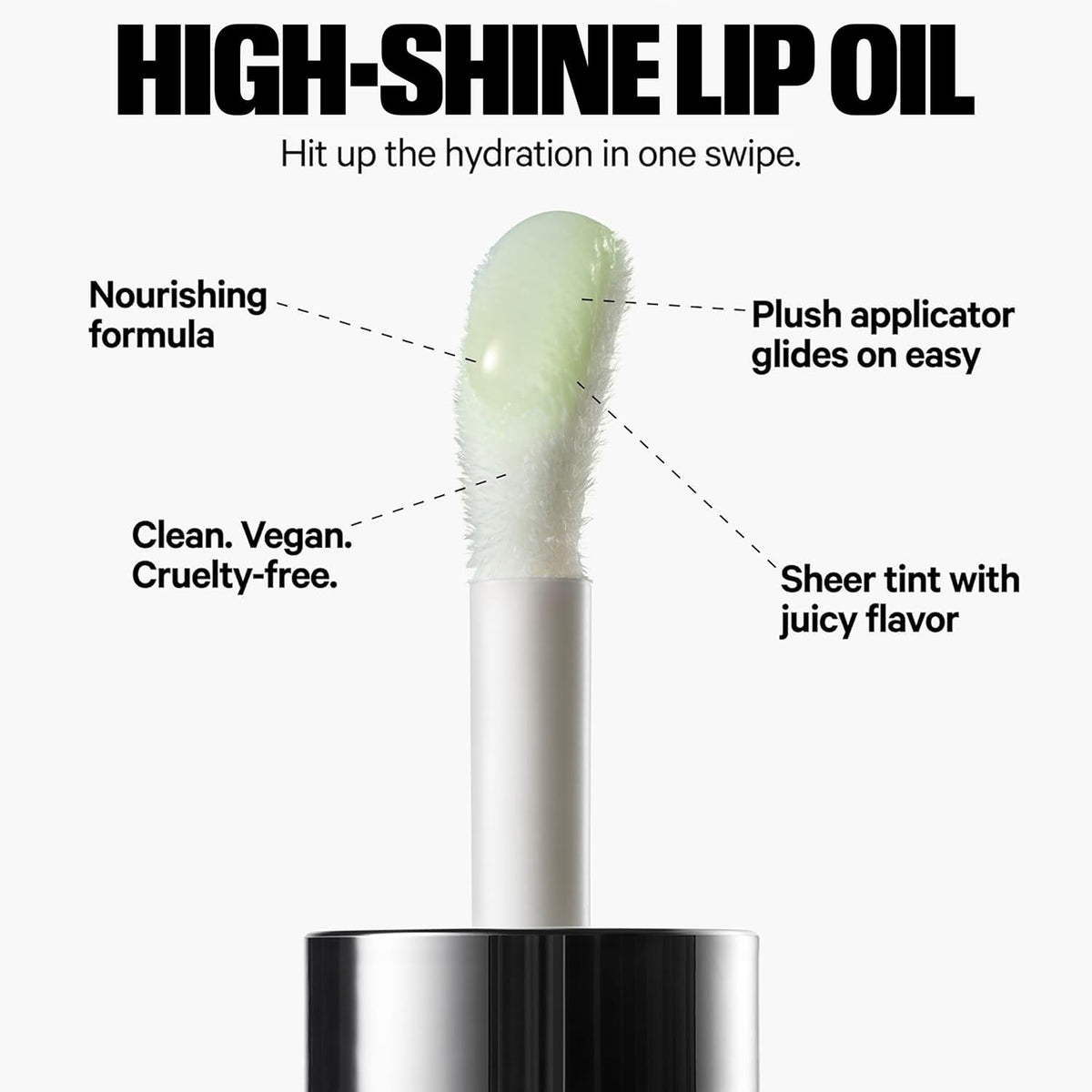Milk Makeup lip oil texture closeup showing non-greasy glossy finish