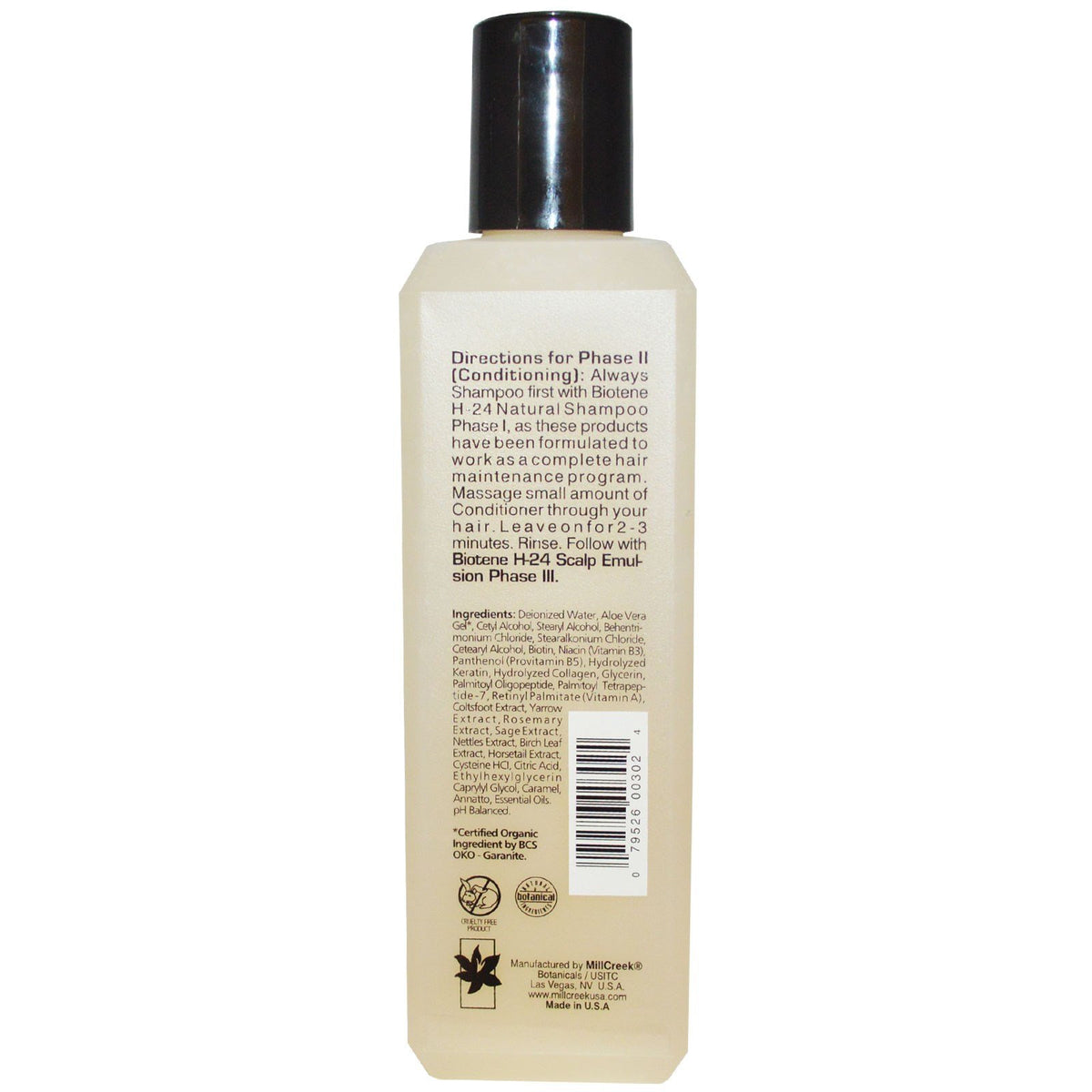 Mill Creek bottles next to a hand for Biotene H-24 size comparison and travel-friendly benefit