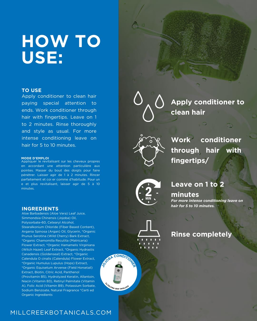 Mill Creek hair after use lifestyle photo showing smooth, manageable hair and improved shine