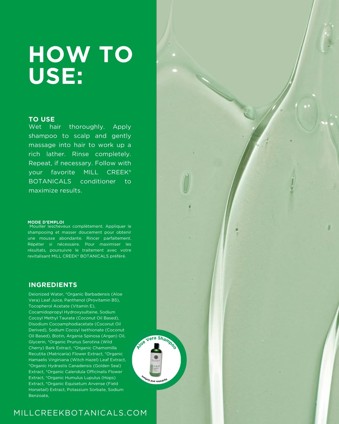Mill Creek open cap dispensing product to show ease of use and controlled dosing