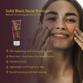 Millennium Tanning compact size in hand illustrates 4 oz travel-friendly jar convenience