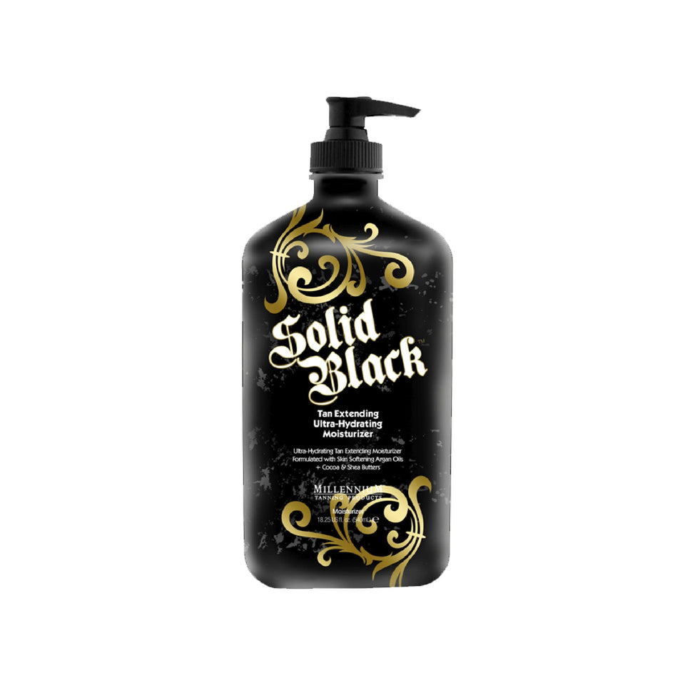 Millennium Tanning front packaging showing bottle and branding for longer tan