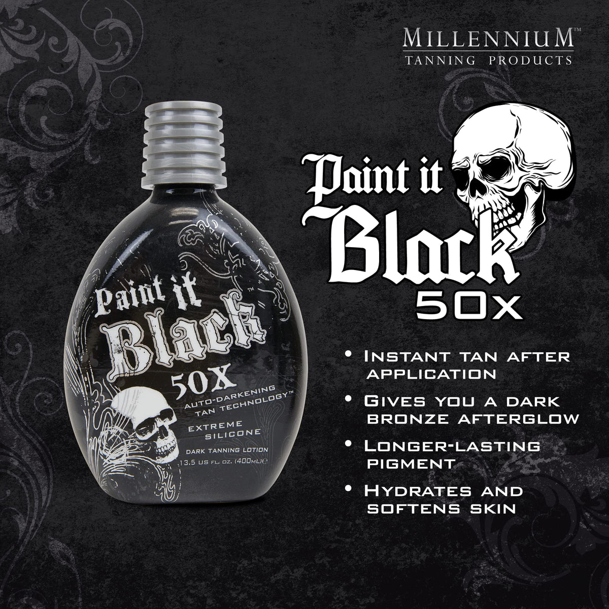 Millennium Tanning lotion texture dispensed demonstrating smooth application benefit