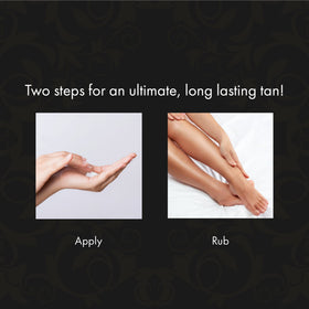 Millennium Tanning bottle in hand for accurate size and travel-friendly benefit