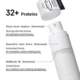 millimilli serum texture on hand showing lightweight absorbent finish for dewy plumpness