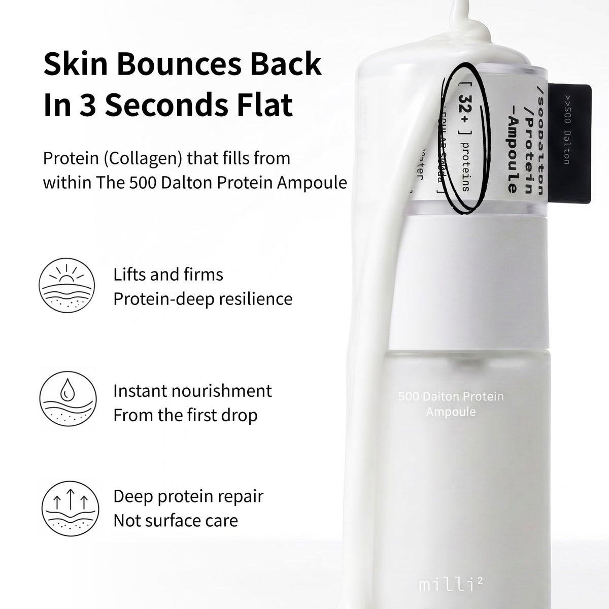 millimilli side profile bottle emphasizing compact design and easy storage benefit