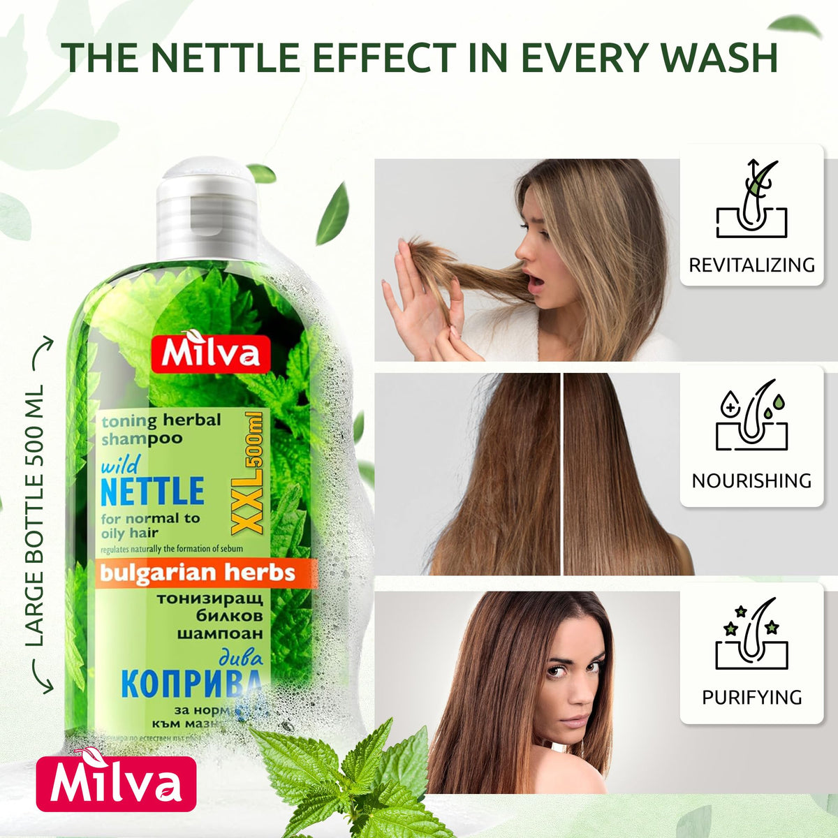 Milva 500ml bottle size comparison showing value and capacity