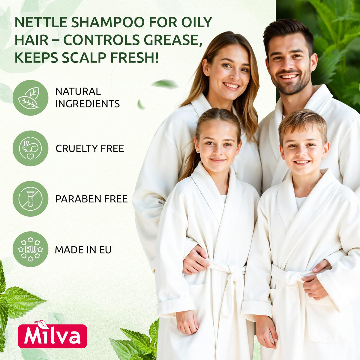 Milva back label detail displaying ingredients and directions