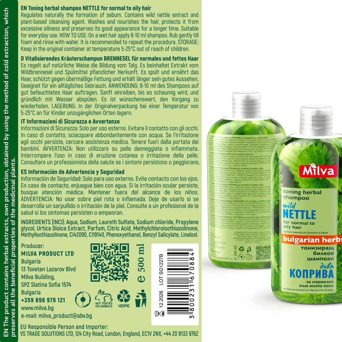 Milva shampoo on bathroom shelf suggesting daily routine benefit