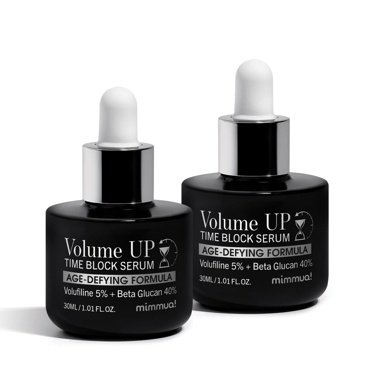 mimmua! front packaging shot showing dual 30ml vials and product benefits