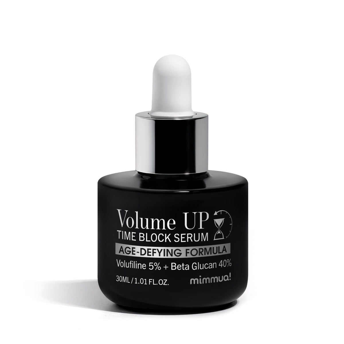 mimmua! front packaging showing serum bottle and branding for clear product ID