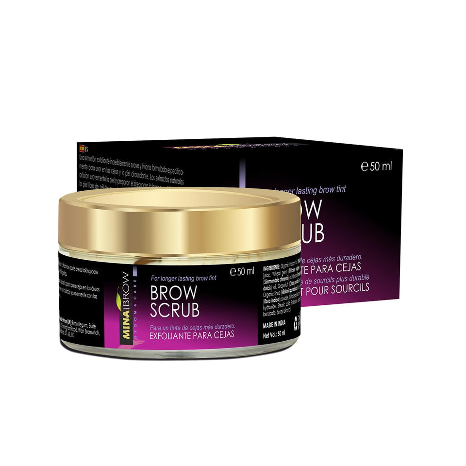 MinaiBrow front packaging tube showing product and volume, ensures clear identification