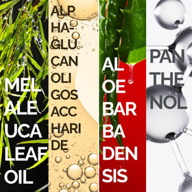 Mineaderm label close-up highlighting aloe and panthenol for soothing benefit