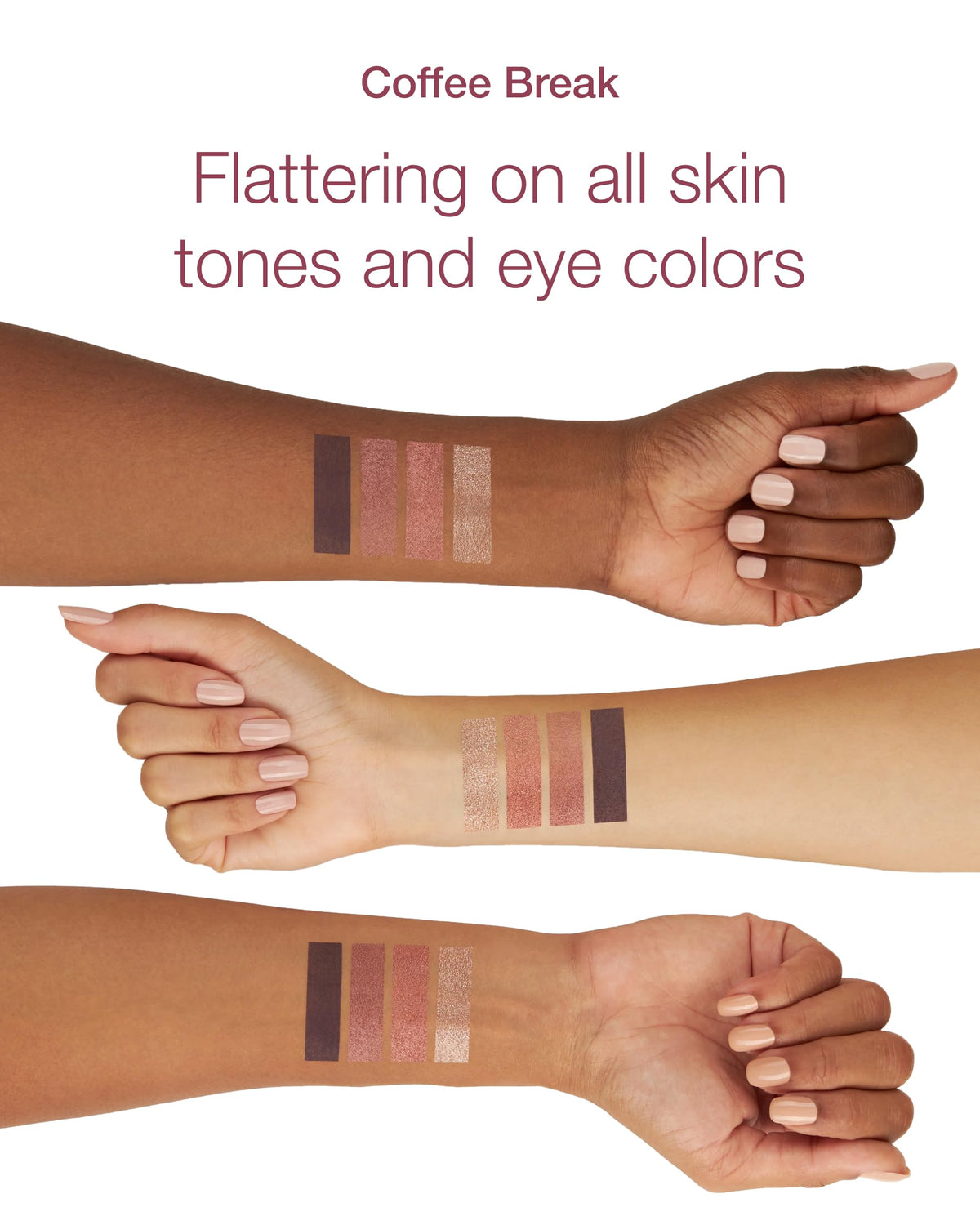 Mineral Fusion applied on eyelid showing natural-to-smokey gradient and blendability