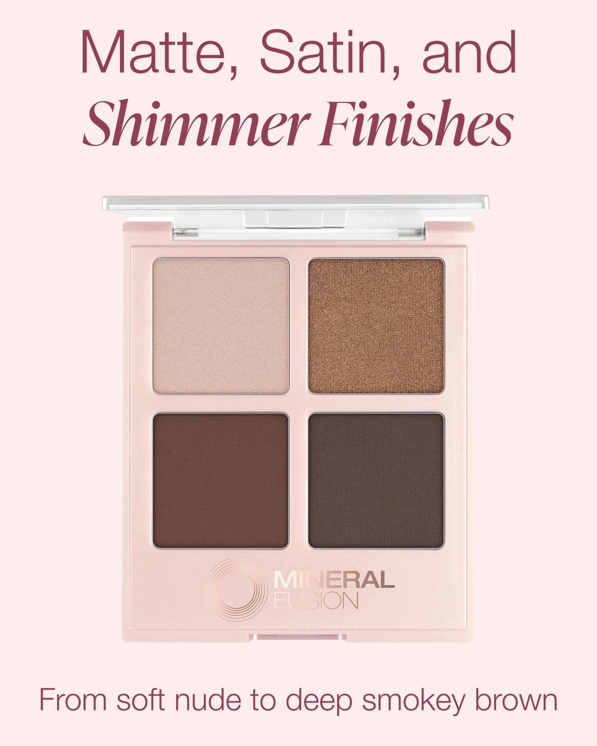 Mineral Fusion close-up of pressed powder texture highlighting smooth matte and shimmer