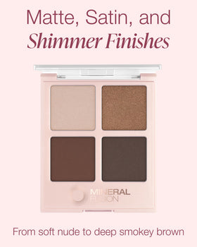 Mineral Fusion close-up of pressed powder texture highlighting smooth matte and shimmer