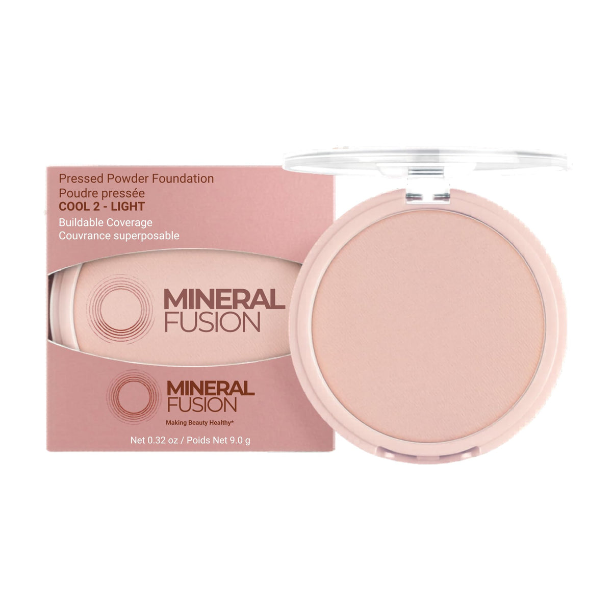 Mineral Fusion compact front showing Cool 2 shade and portable design benefit