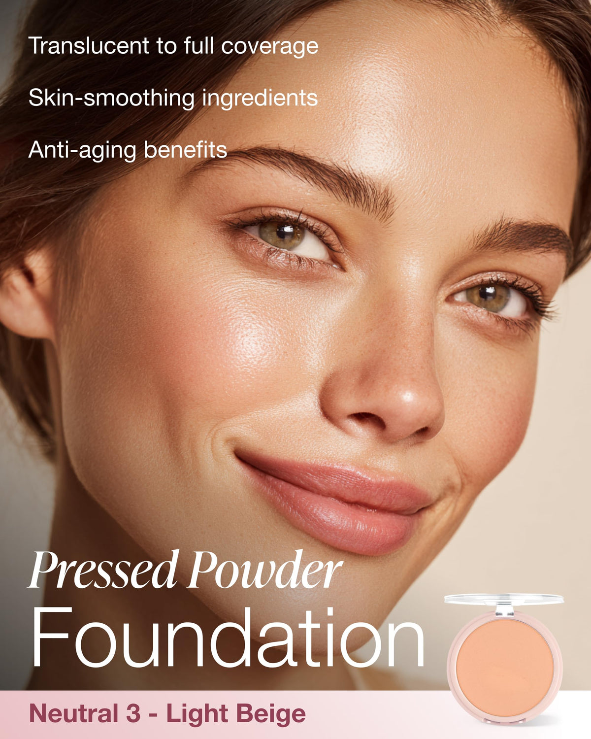 Mineral Fusion compact opened with brush demonstrating easy application on the go