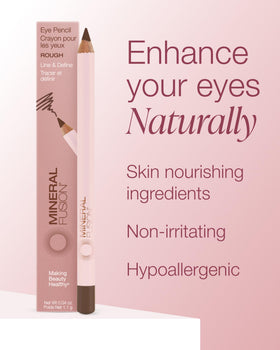 Mineral Fusion eye pencil held in hand to show size and easy application
