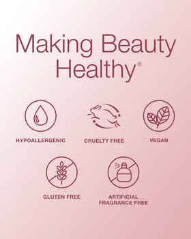 Mineral Fusion open cap and label detail highlighting hypoallergenic formulation