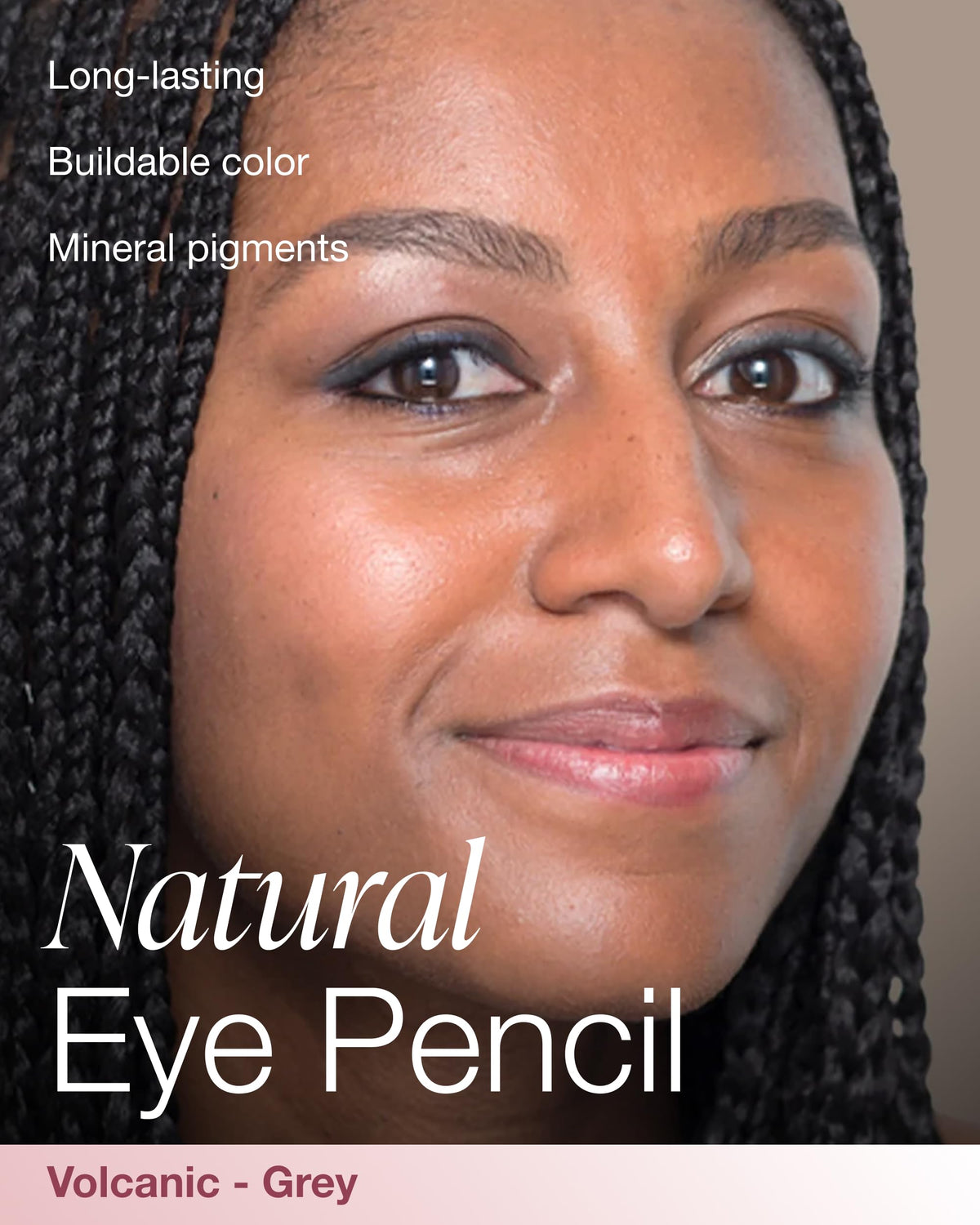 Mineral Fusion pencil tip close-up highlighting smooth glide and precise application