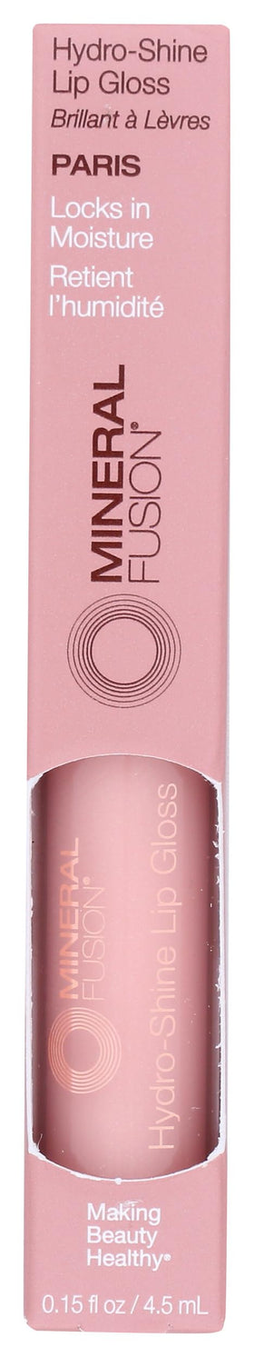 Mineral Fusion front packaging showing Paris shade and glossy finish benefit