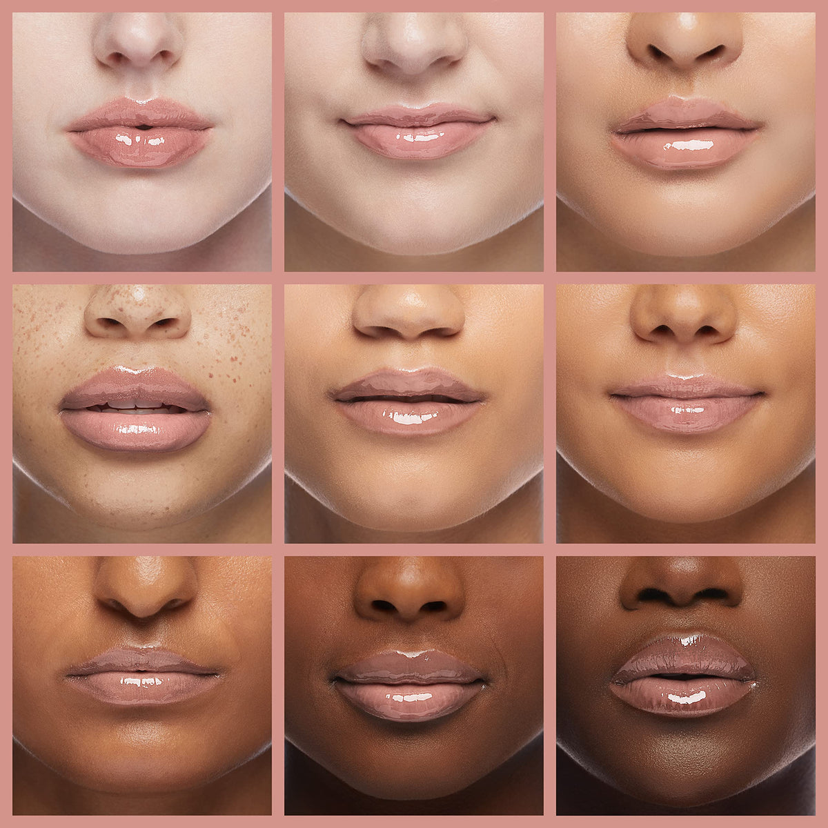 Mineral Fusion close-up lip swatch demonstrating shiny color payoff benefit