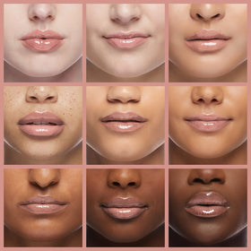 Mineral Fusion close-up lip swatch demonstrating shiny color payoff benefit