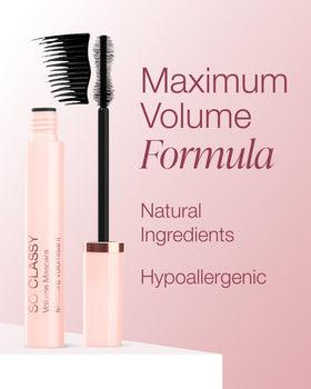 Mineral Fusion lashes before and after demonstrating fuller volume effect benefit