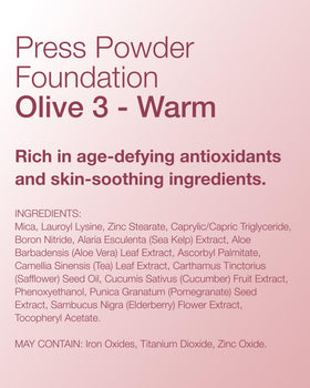 Woman wearing Mineral Fusion Olive 3 looking camera-ready with reduced shine benefit
