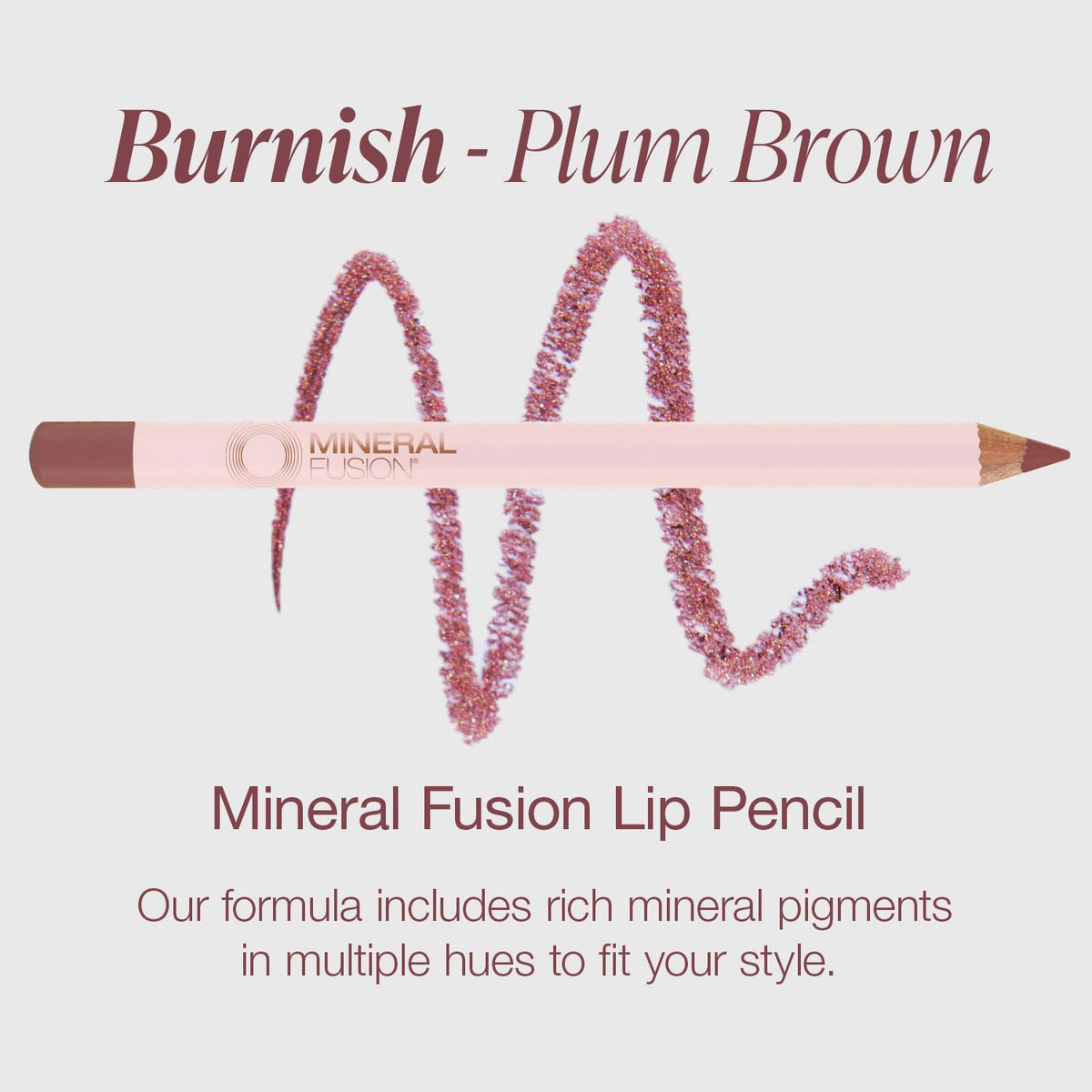 Mineral Fusion burnish texture swatch highlighting rich color payoff and blendability