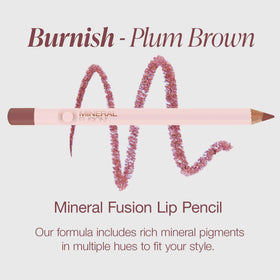 Mineral Fusion burnish texture swatch highlighting rich color payoff and blendability