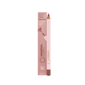 Mineral Fusion front view of lip pencil showing slim elegant design and easy application