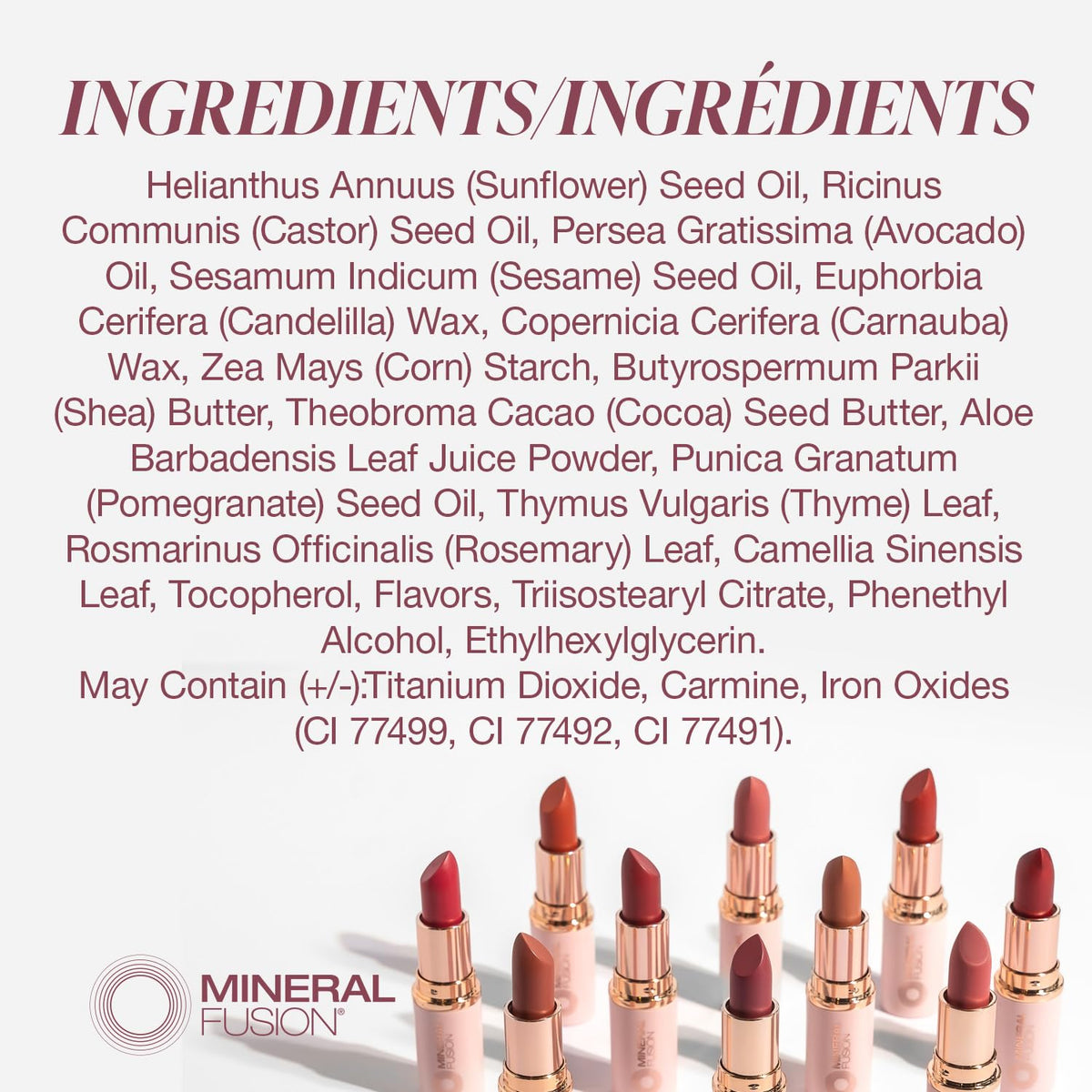 Mineral Fusion swatch on arm demonstrating Kir Royale color payoff and blendable finish