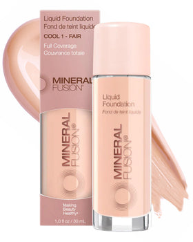 Mineral Fusion front packaging showing bottle and shade for easy identification and shelf appeal