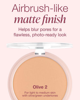 Close-up of pressed powder surface highlighting Mineral Fusion blur and pore-softening