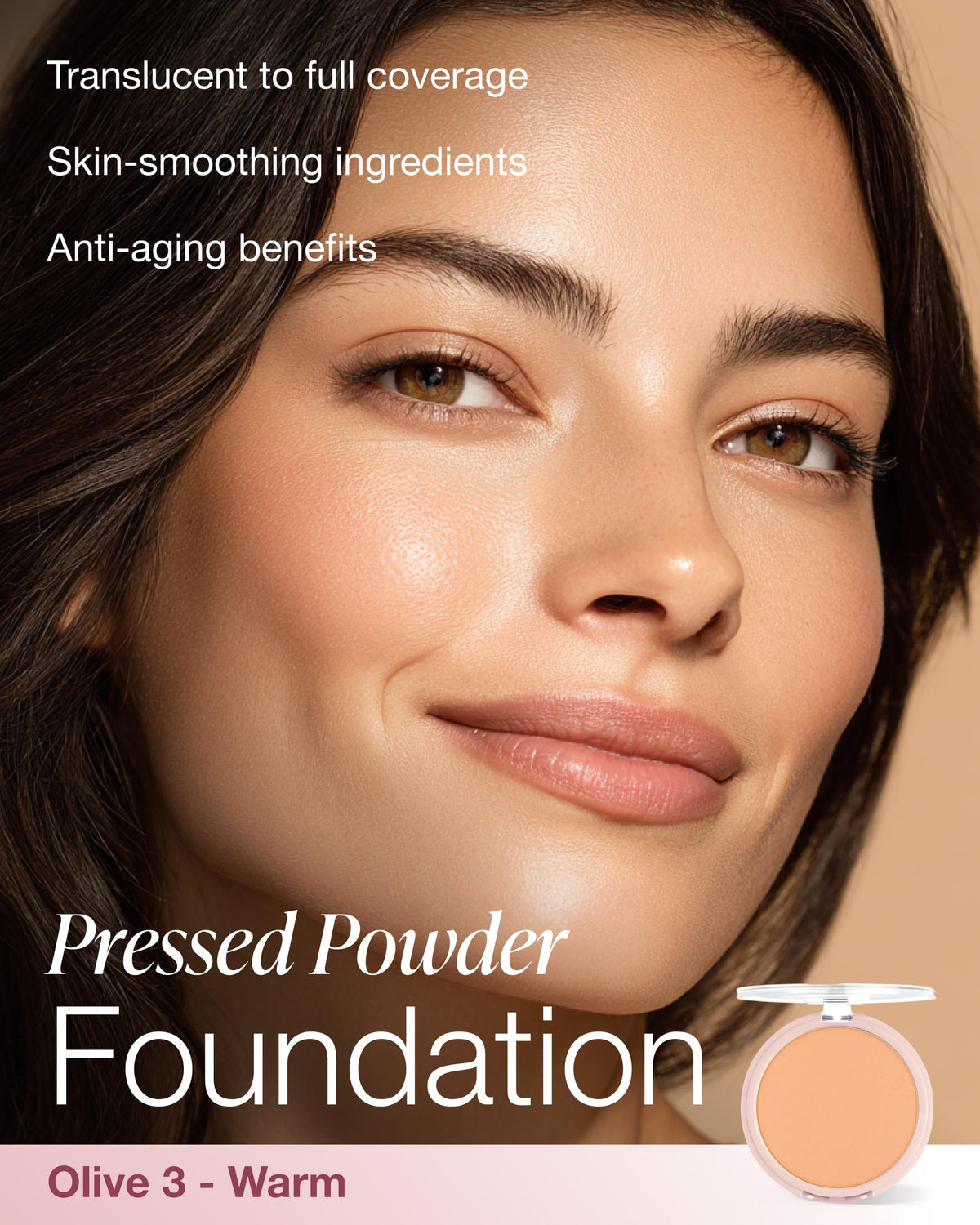 Mineral Fusion open compact showing pressed powder pan for easy application benefit