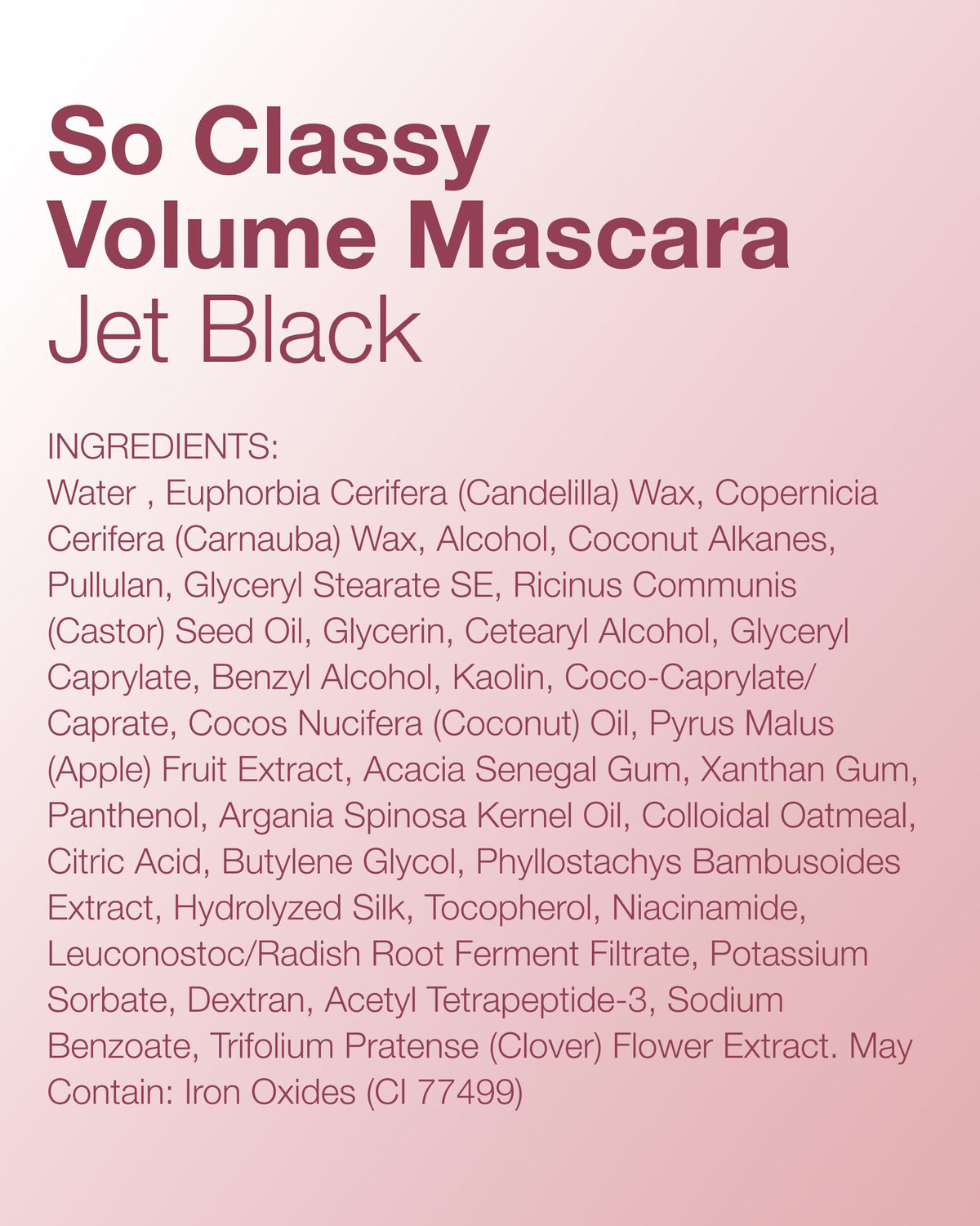 Mineral Fusion packaging back label showing ingredient list and hypoallergenic claims benefit