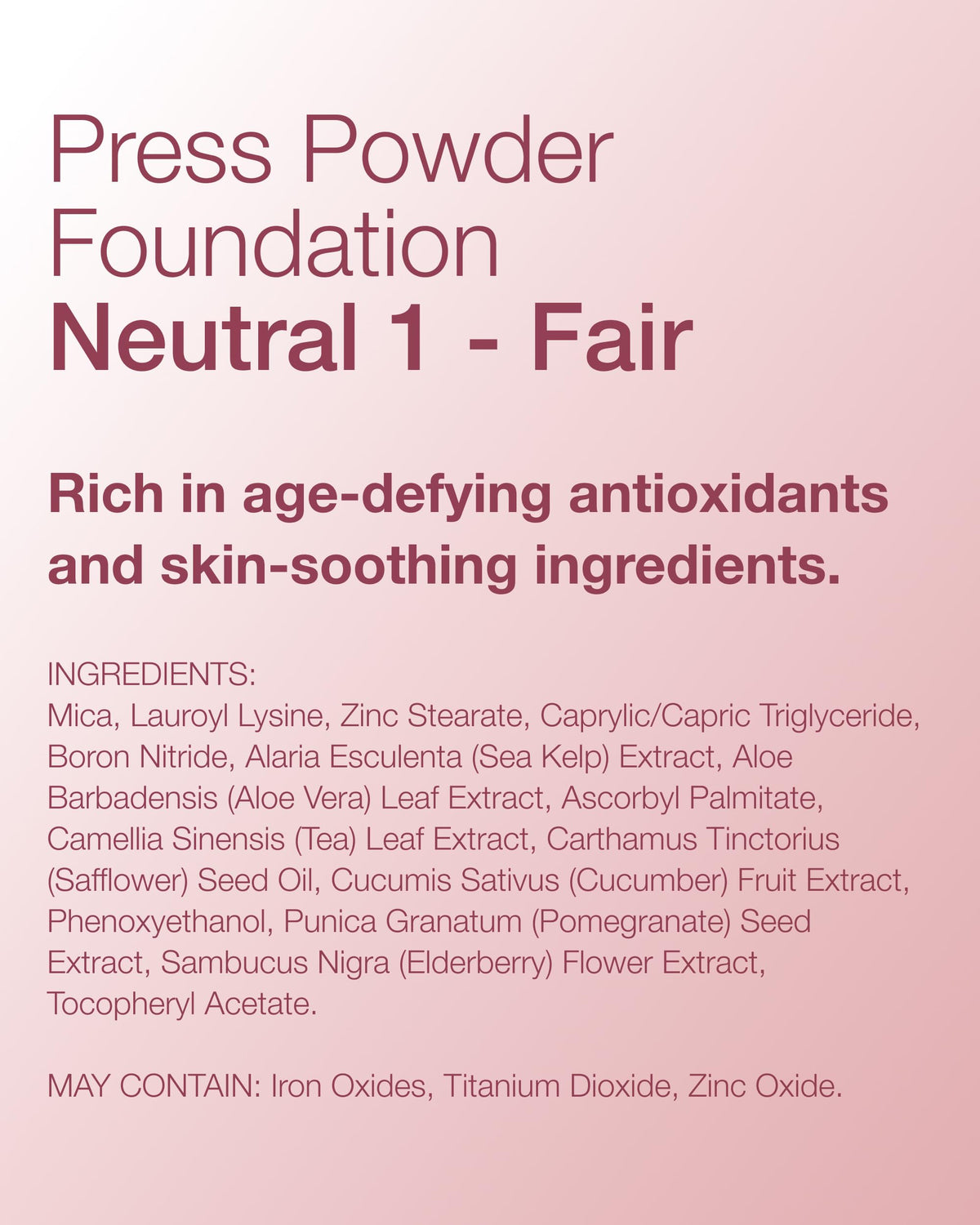 Mineral Fusion packaging backside showing product facts and clean-beauty features