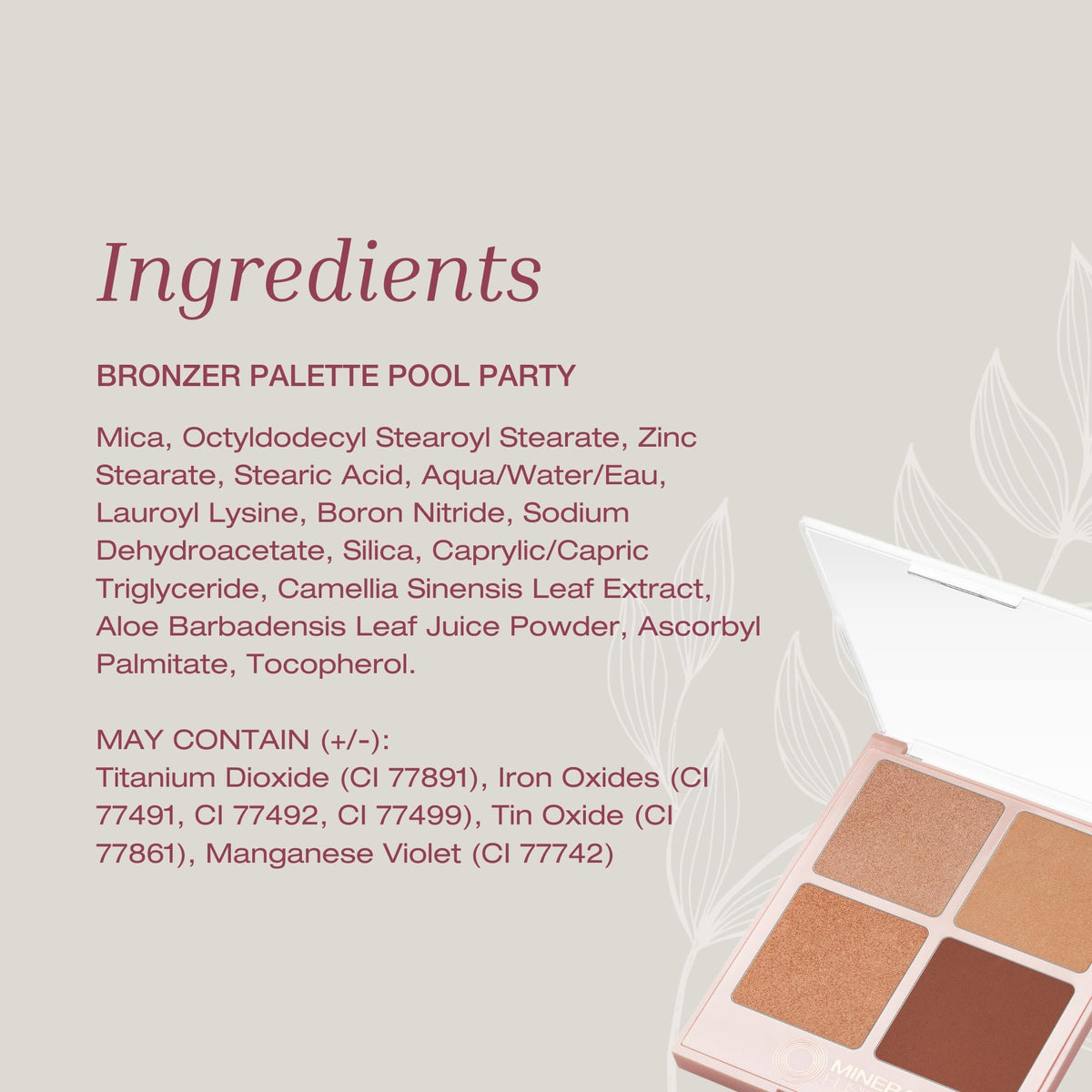 Mineral Fusion palette on a towel in sunlight showing summer-ready glowing skin