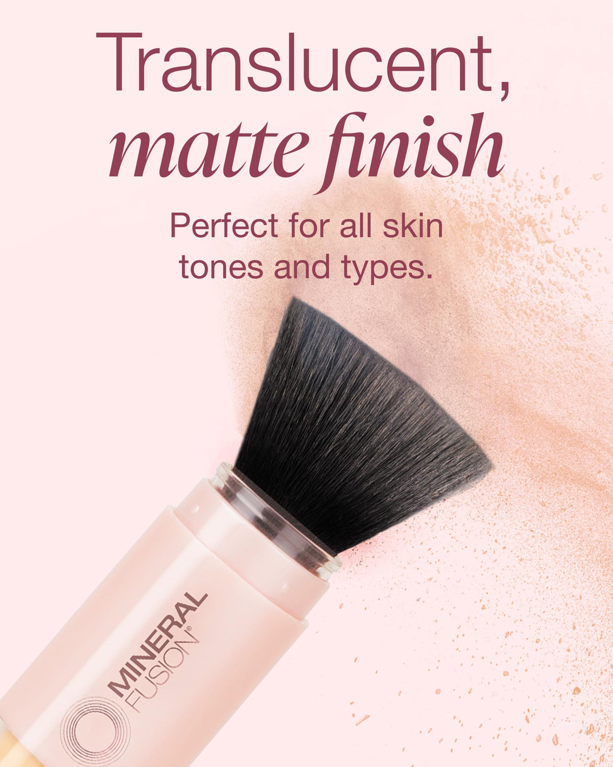 Mineral Fusion powder texture swatch highlighting translucent matte finish