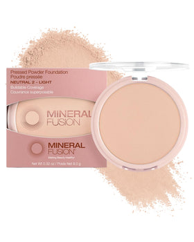 Mineral Fusion compact front view shows sleek packaging and travel-ready convenience