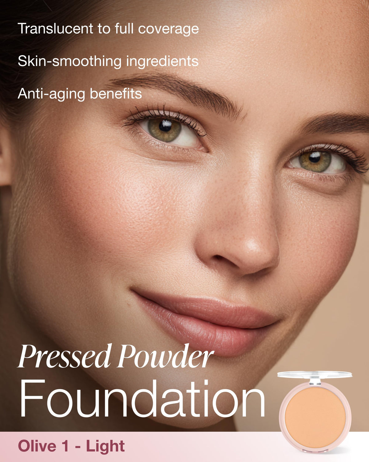 Mineral Fusion open powder pan revealing triple-milled smooth surface for even coverage