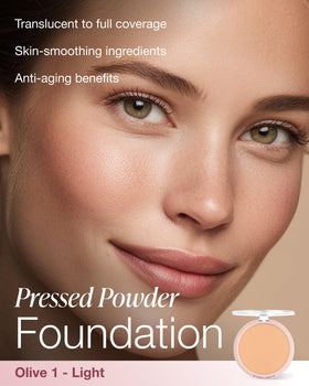 Mineral Fusion open powder pan revealing triple-milled smooth surface for even coverage