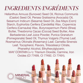 Mineral Fusion applied on lips close-up demonstrating vivid color