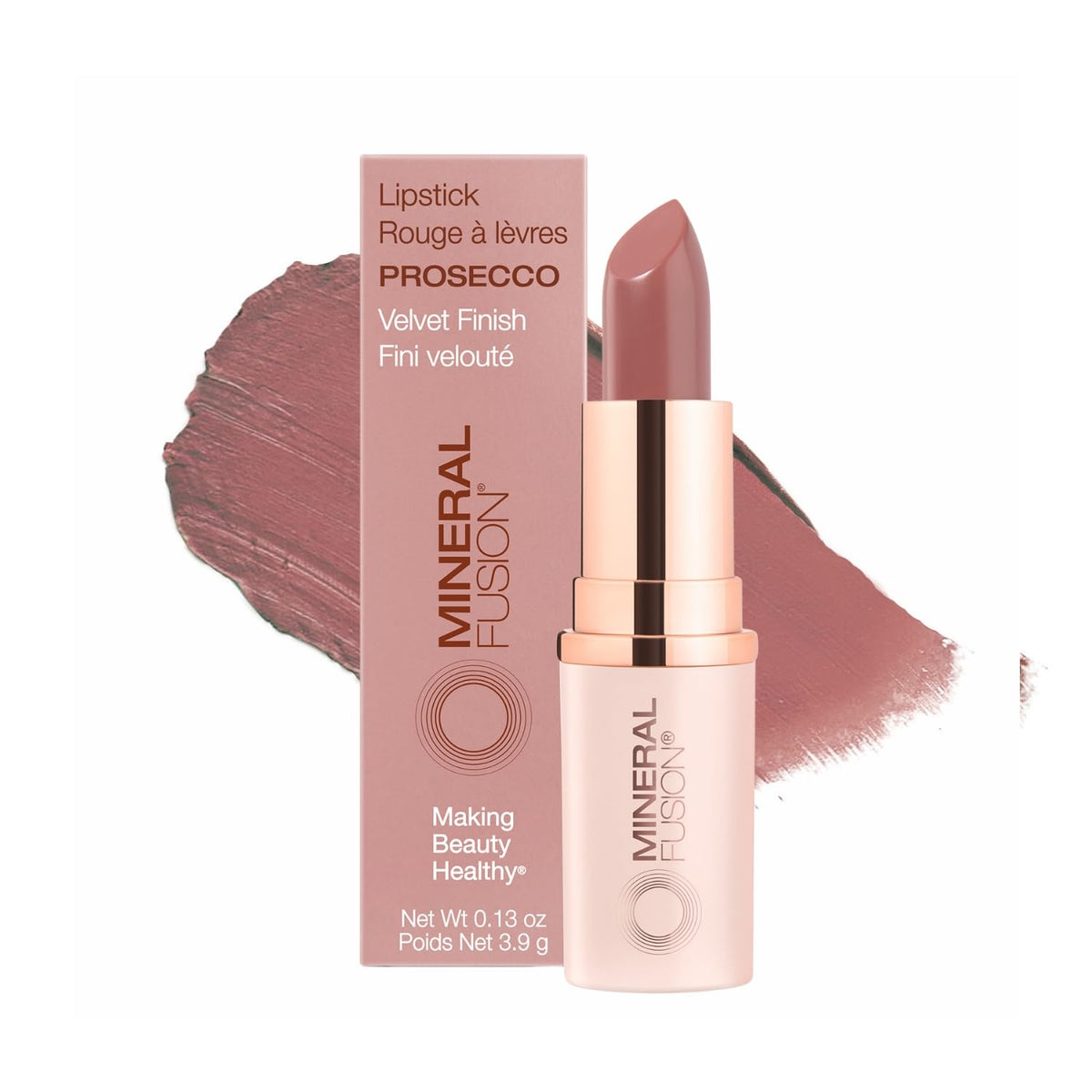 Mineral Fusion front packaging showing Prosecco shade and benefit